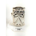 A LARGE ART NOUVEAU STYLE WHITE METAL FLIP-TOP VESTA CASE of shaped outline, stamped .