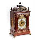 A LATE 19TH CENTURY ORNATE MOUNTED MAHOGANY BRACKET CLOCK,