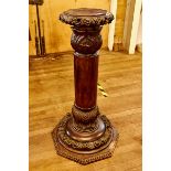 A LATE 19TH CENTURY MAHOGANY FINISH PEDESTAL,