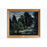 PAUL EAREE, 1888-1968, AVENUE OF TREES, OIL ON BOARD, 50cm x 60cm. £100-£150.