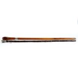 A LATE 19TH CENTURY WALKING CANE with Chinese embossed silver knob and a 19th century bamboo DITTO