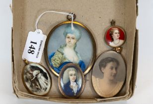 A late 18th / early 19th century oval miniature, head & shoulders portrait of a young man, in a