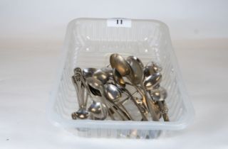 A set of 6 silver teaspoons Sheffield 1905, James Dixon & Sons, and 15 sundry silver teaspoons,