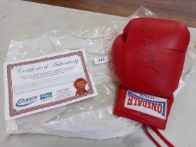 Boxing interest John Conteh signed Lonsdale Boxing Glove with certificate £60 - £70