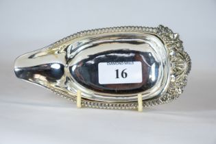 A fine George III silver pap boat of large proportions with scallop shell, grape bunch & beaded