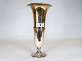 A silver trumpet vase, Birmingham 1926, 18 oz approx (loaded base). 10 ¼'', est. £60 - £80