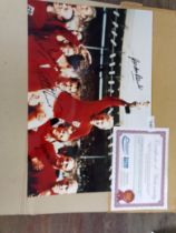 Football interest an autographed 1966 World Cup photograph with signatures of Gordon Banks ,
