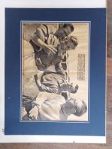 Stanley Mathews Footballer a signed double page photograph from a magazine £40 - £50