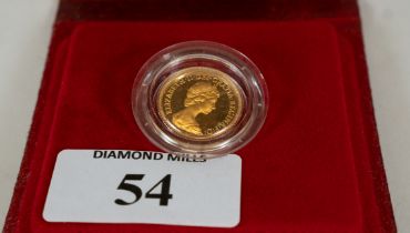 A 1980 22ct Gold proof Half Sovereign, 3.99 grammes, issued by the Royal Mint, est. £150 - £180