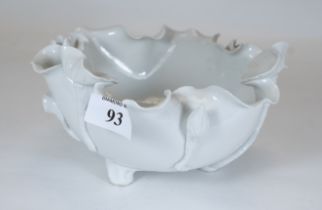 A 19th century Chinese Blanc de Chine Fujian porcelain lily form bowl modelled with flower buds &