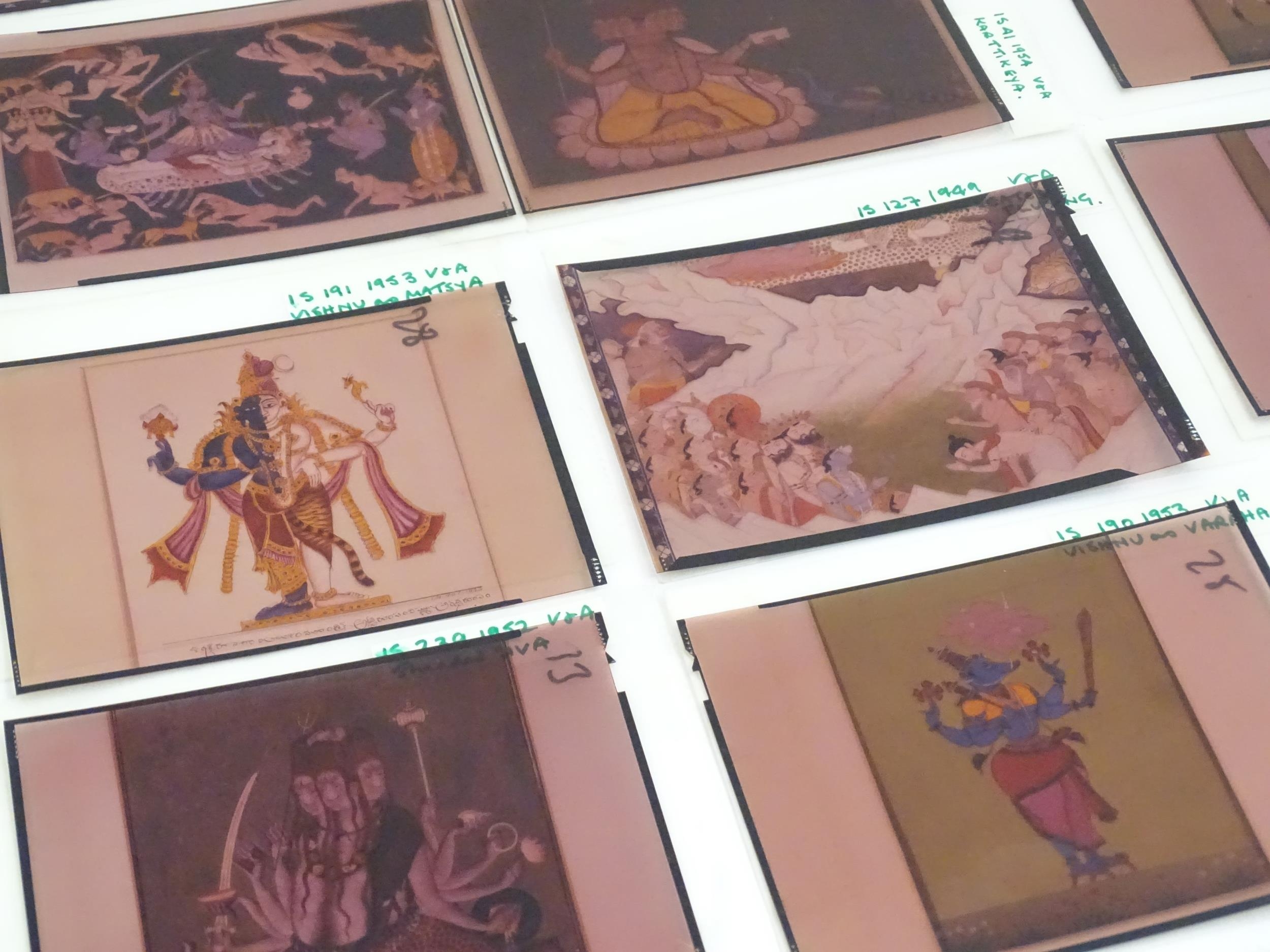 A quantity of 20thC colour acetate slides depicting Indian deities, to include Hanuman, Vishnu as - Image 8 of 8