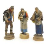 Three 19thC Italian terracotta figures with polychrome decoration from the Giacomo Bongiovanni and