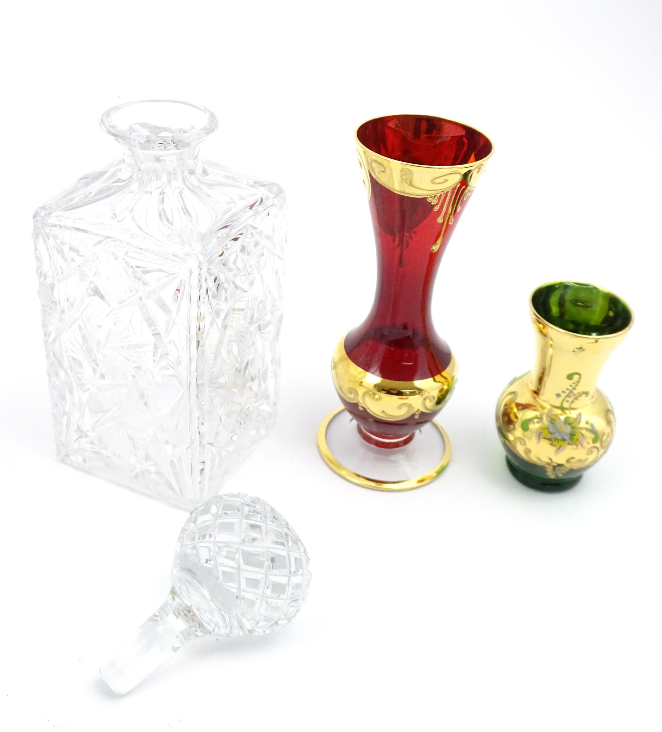 A quantity of assorted glassware to include a cut crystal decanter together with various items of - Image 5 of 8