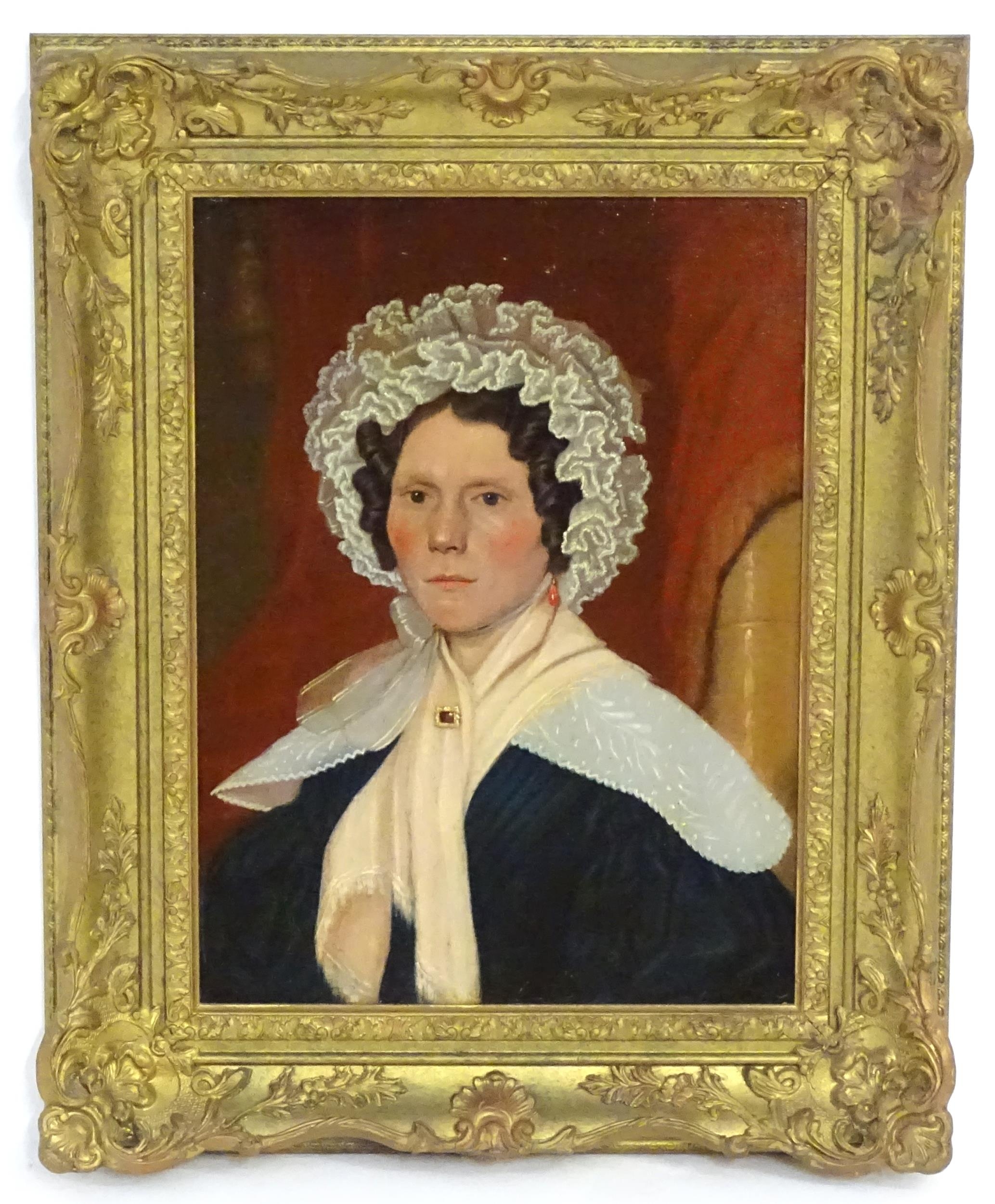 19th century, Victorian School, Oil on panel, A portrait of Mrs Sarah Whales taken in her forty - Image 3 of 3
