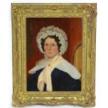 19th century, Victorian School, Oil on panel, A portrait of Mrs Sarah Whales taken in her forty