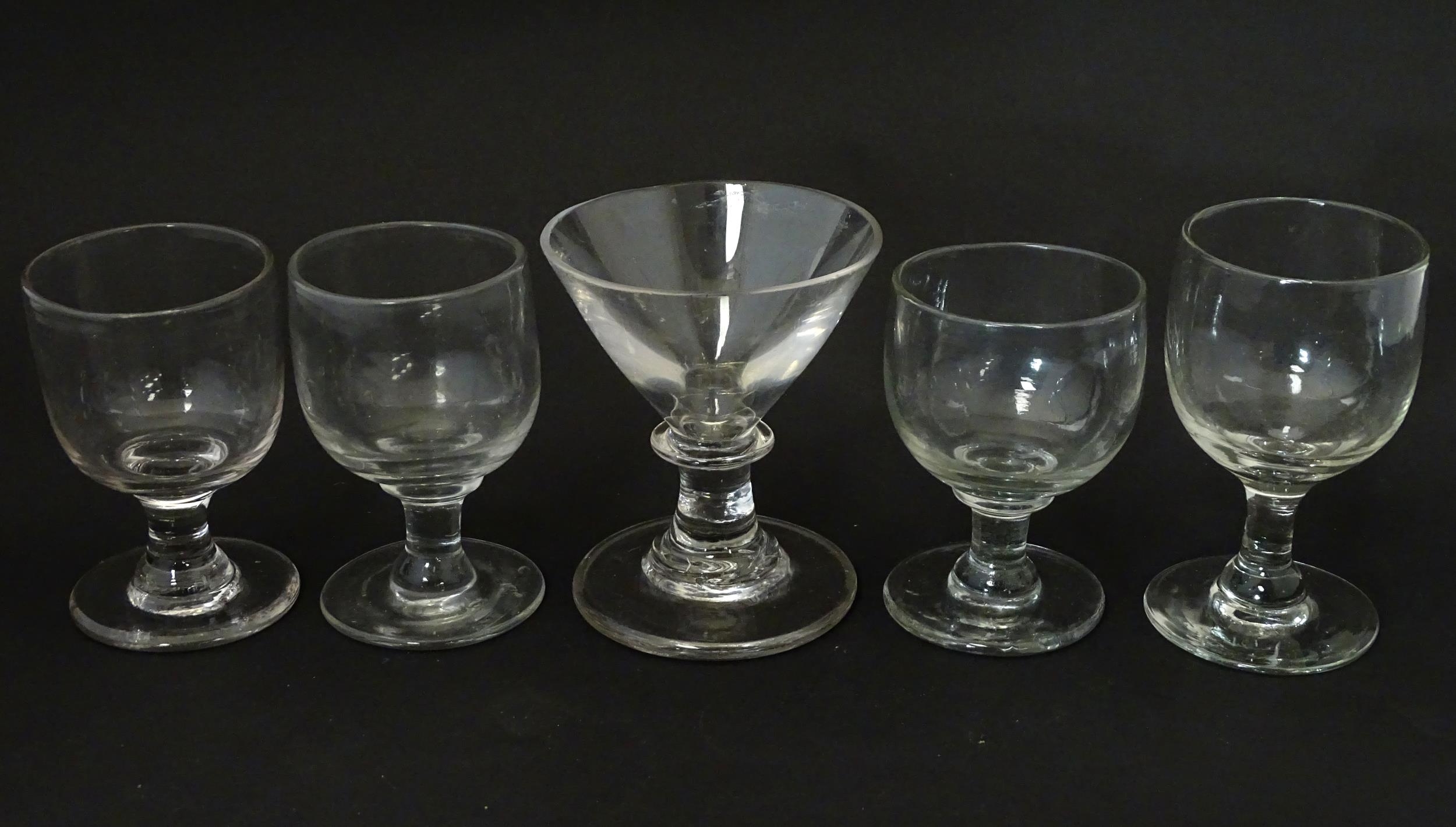 A quantity of assorted 19thC and later drinking glasses together with a jug approx 6 1/2" high .(14) - Image 2 of 5