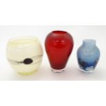 The various Art Glass vases to include one by Caithness. The largest 7 1/2" high Please Note - we do