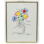 After Pablo Picasso (1881-1973), Colour lithograph, Bouquet of Peace. Facsimile signature and date