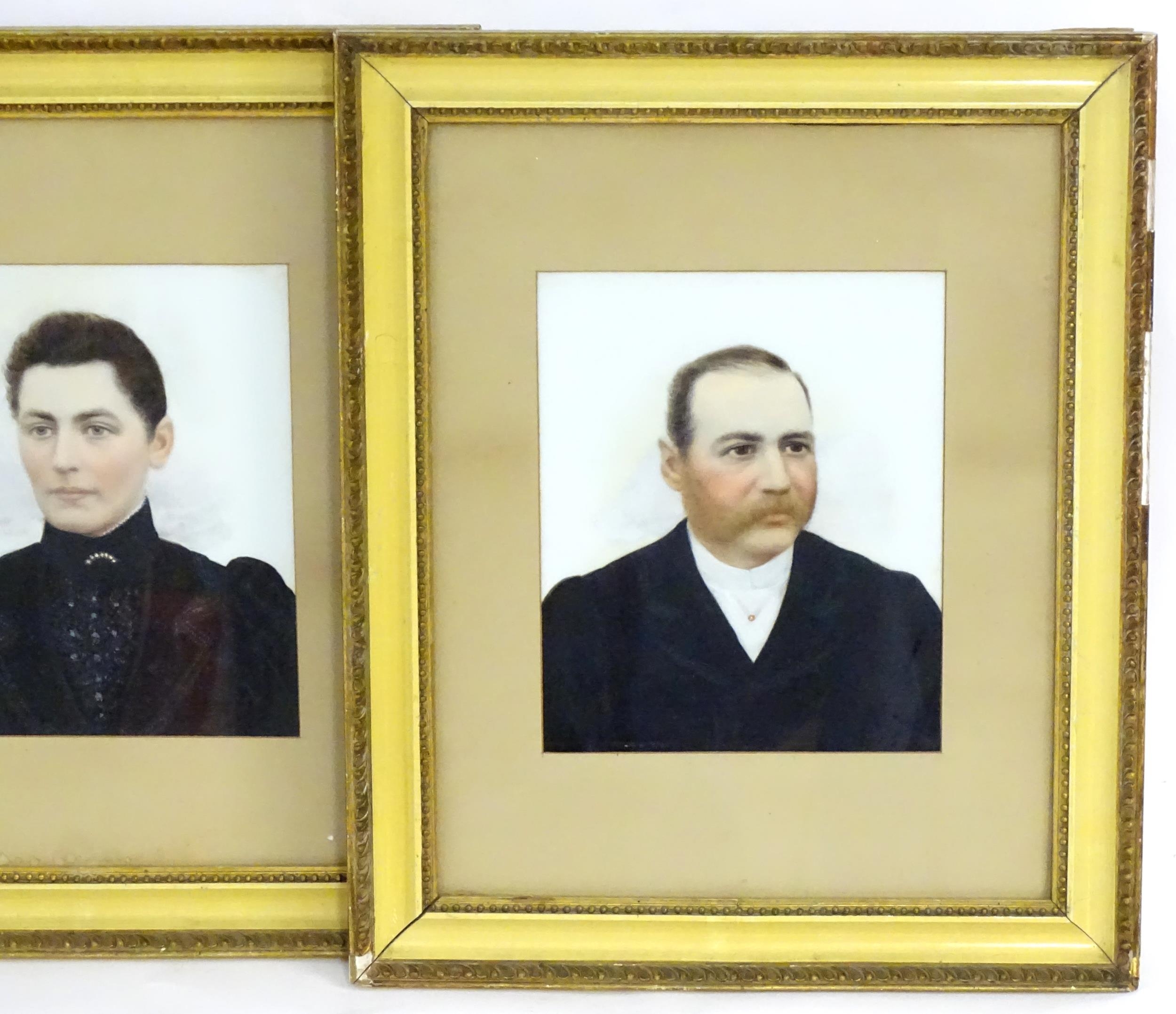 19th century, English School, Oil on porcelain panels, A pair of Victorian portraits, one - Image 3 of 4