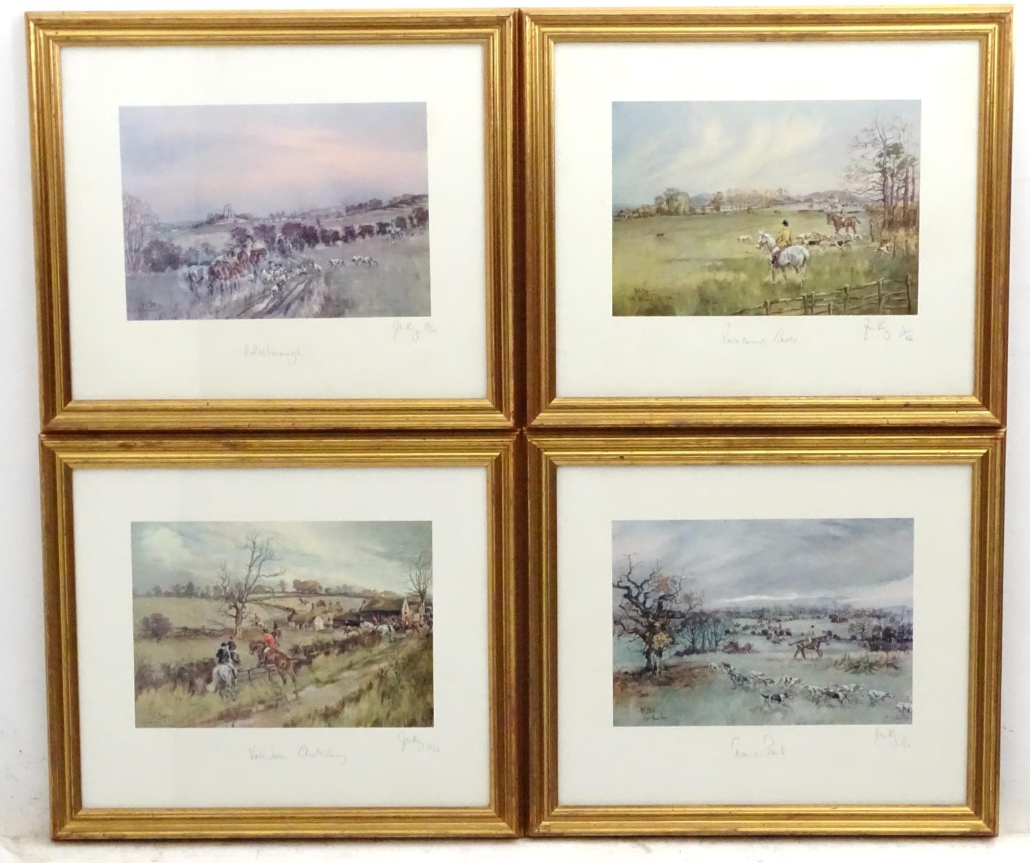 After John Gregory King (1924-2014), Four limited edition colour prints 58 / 250, Edlesborough, Race