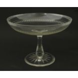 A late 19thC / early 20thC glass tazza. Approx 9 1/4" diameter x 6 1/2" high Please Note - we do not