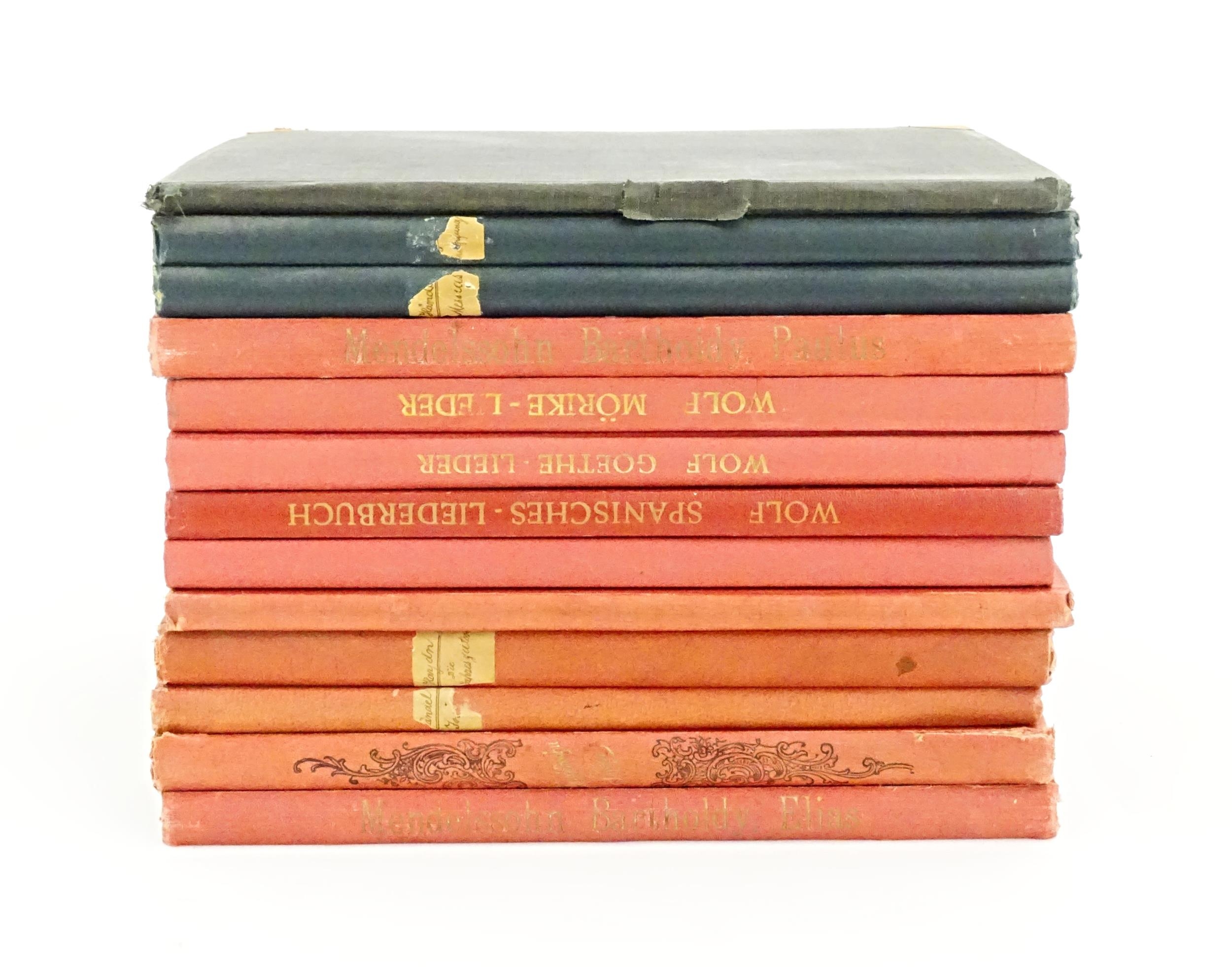 Books: A quantity of bound music scores to include Haydn, Carl Loewe, Handel, Mendelssohn, Wolf, - Image 7 of 13