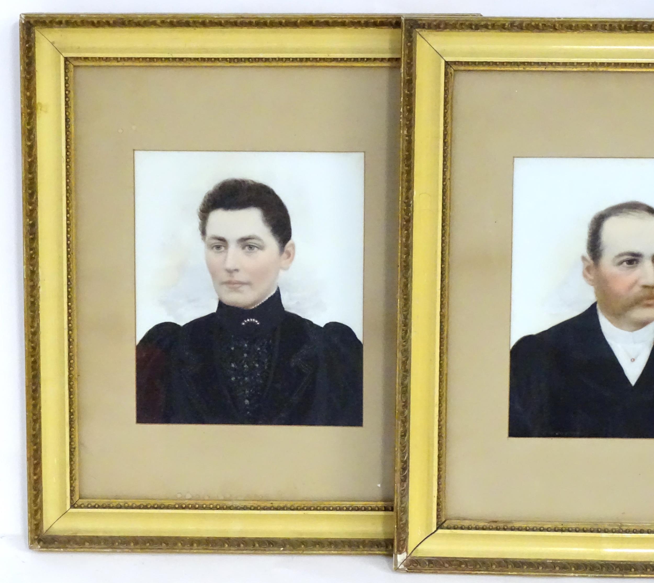 19th century, English School, Oil on porcelain panels, A pair of Victorian portraits, one - Image 4 of 4