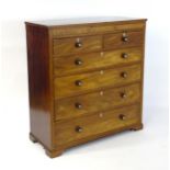 An early / mid 19thC mahogany chest of drawers in the North Country style. The large chest having