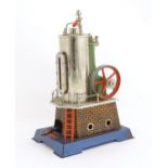Toy: A Wilesco model stationary steam engine. Stamped Made in Germany. Approx 12" high Please Note -