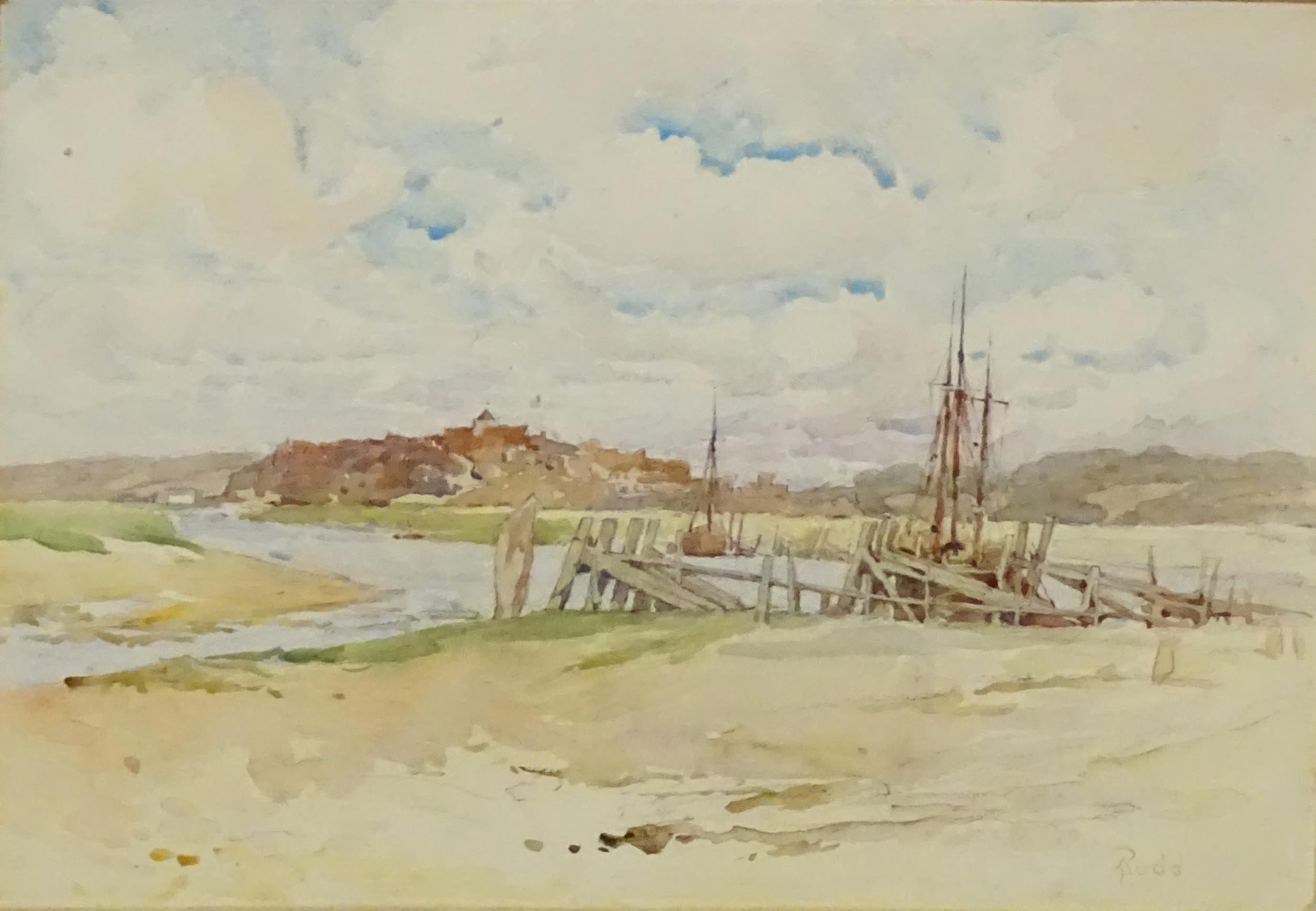 19th / 20th century, Four assorted watercolours comprising a beach scene with children playing on - Image 4 of 10