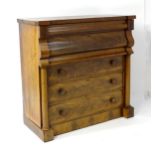 A 19thC North Country style mahogany chest of drawers, the chest having a rectangular top above