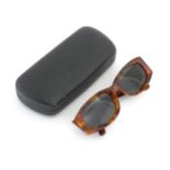 Vintage fashion/ clothing: a pair of Bvlgari tortoiseshell sunglasses with a hard case, and cleaning