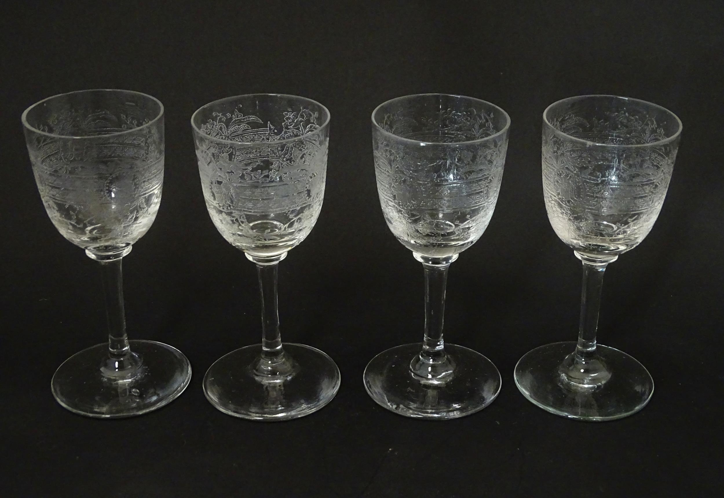 A quantity of assorted 19thC and later drinking glasses together with a jug approx 6 1/2" high .(14) - Image 5 of 5