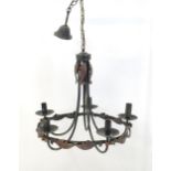 A 5-branch chandelier / electrolier / pendant light with acanthus scroll decoration. Approx 18" high