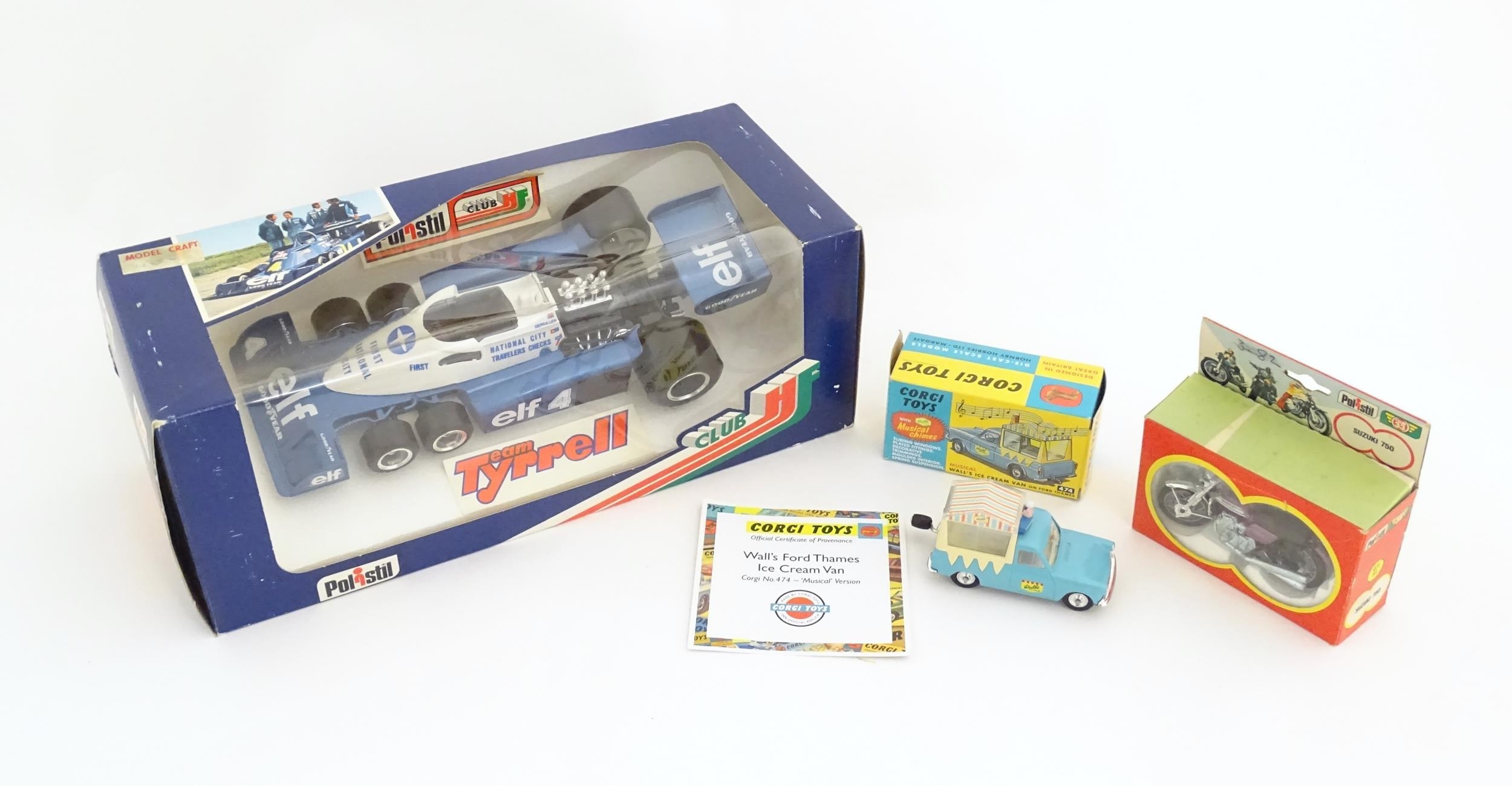 Toys : Assorted die cast / scale model vehicles to include a boxed Polistil GG3 Tyrrlel P34/2