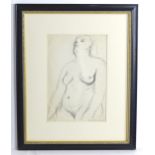 Fanny Rabel (1922-2008), Polish / Mexican School, Signed lithograph, Half length portrait of a