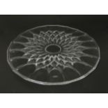 A French glass dish by Val St Lambert. 12" diameter Please Note - we do not make reference to the