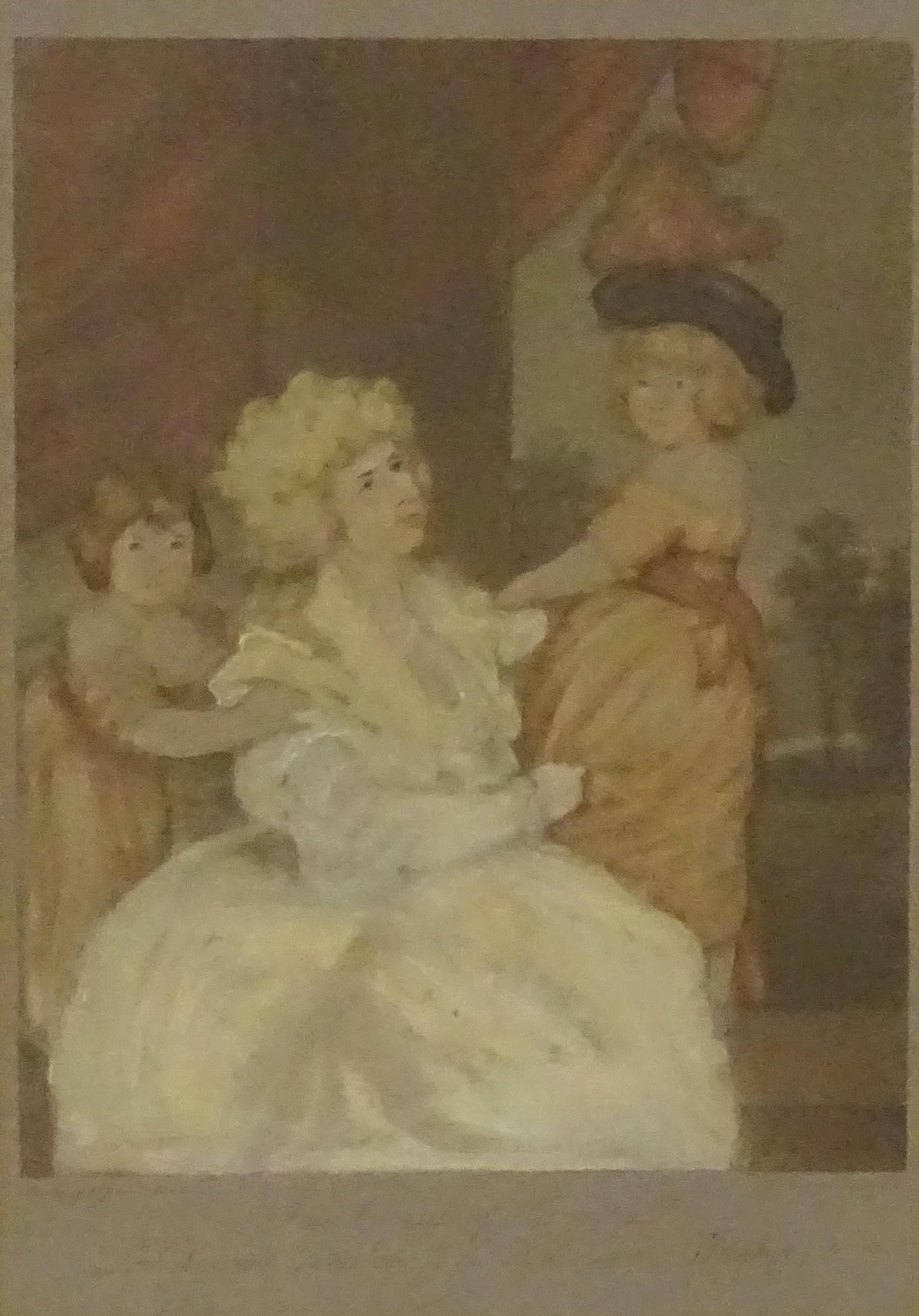 Bartolozzi, after Joshua Reynolds, 19th century, Engraving with later hand colouring, Jane - Image 3 of 5