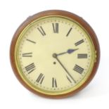 A mahogany 12" dial wall clock with fusee movement Please Note - we do not make reference to the