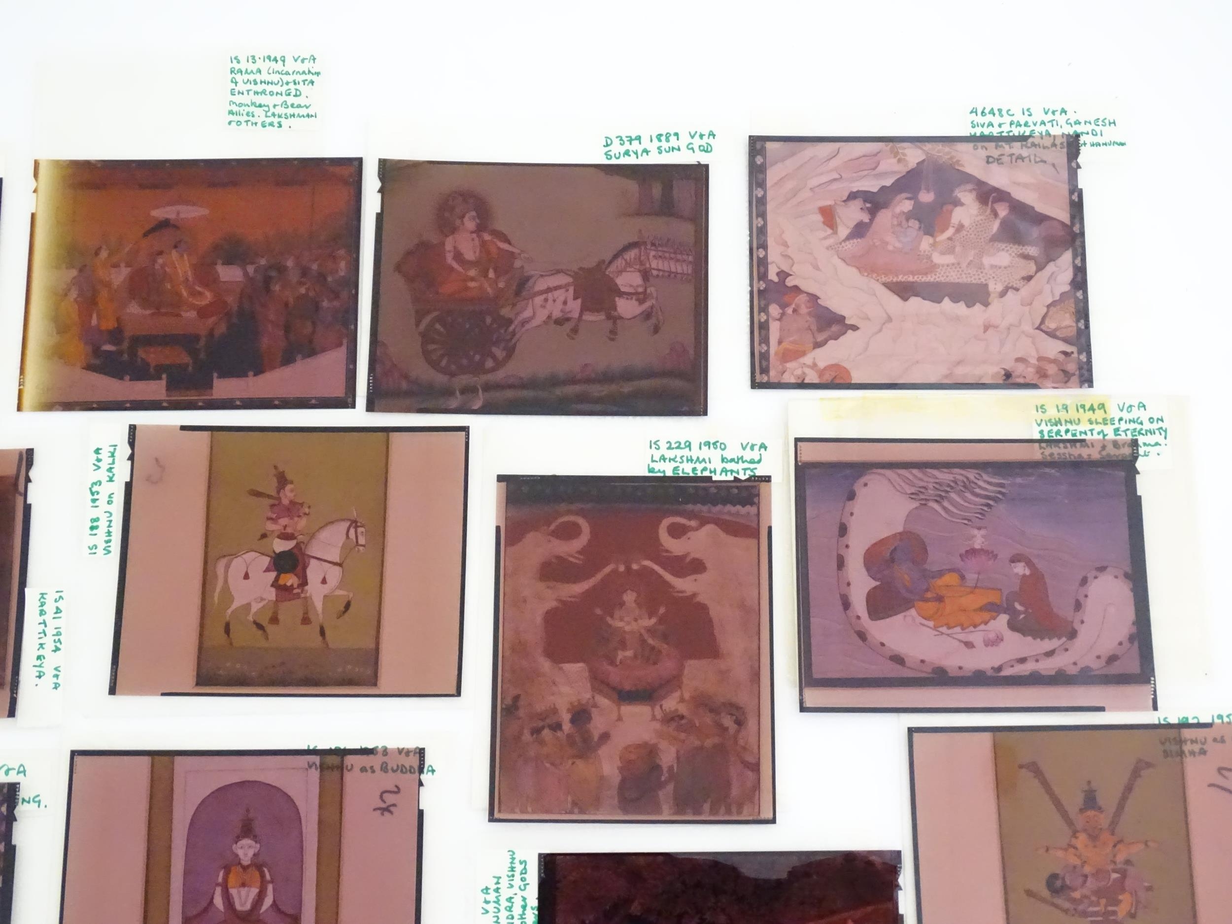 A quantity of 20thC colour acetate slides depicting Indian deities, to include Hanuman, Vishnu as - Image 5 of 8