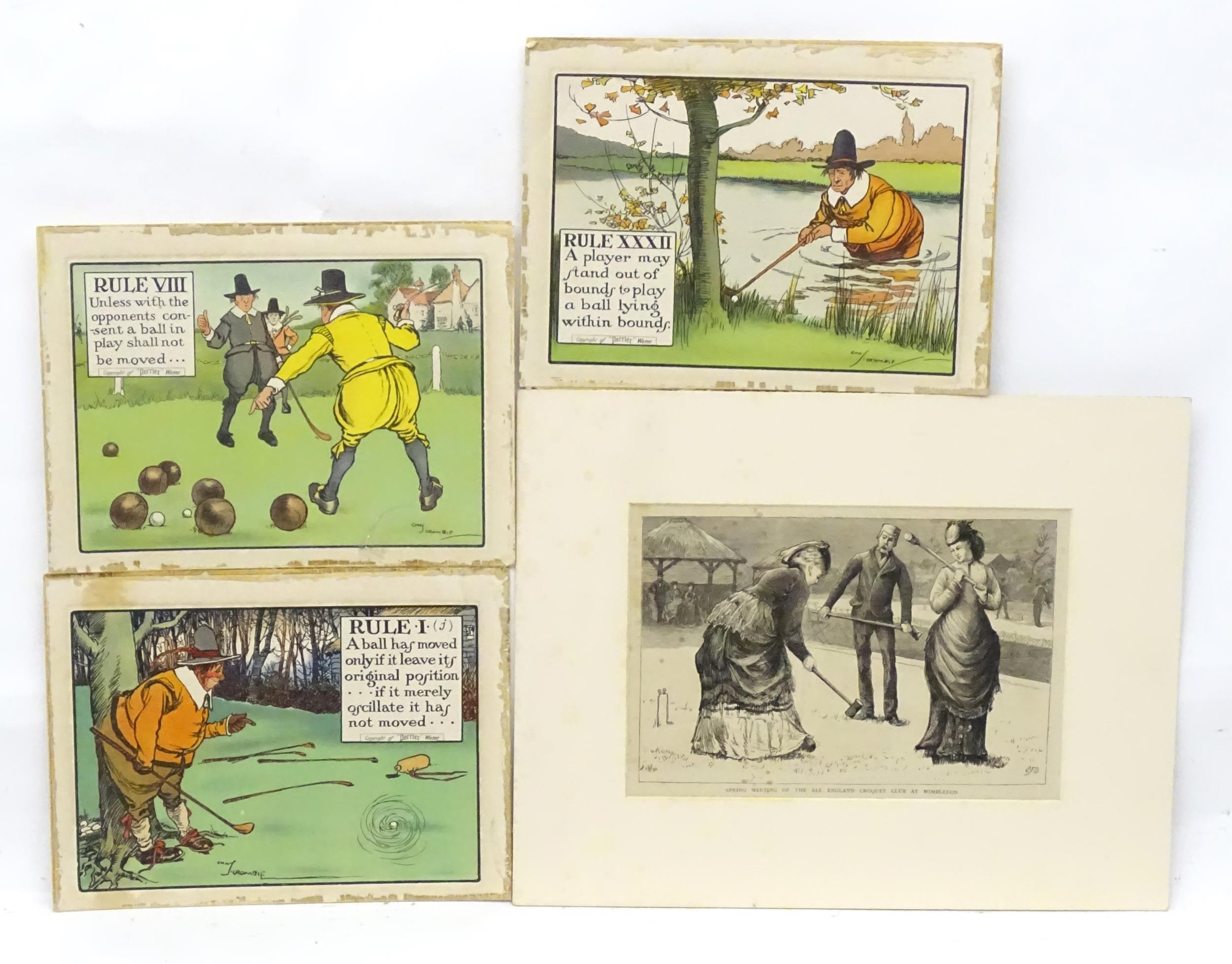 After Charles / Chas Crombie (1880-1967), Three advertising colour lithographs from the Rules of