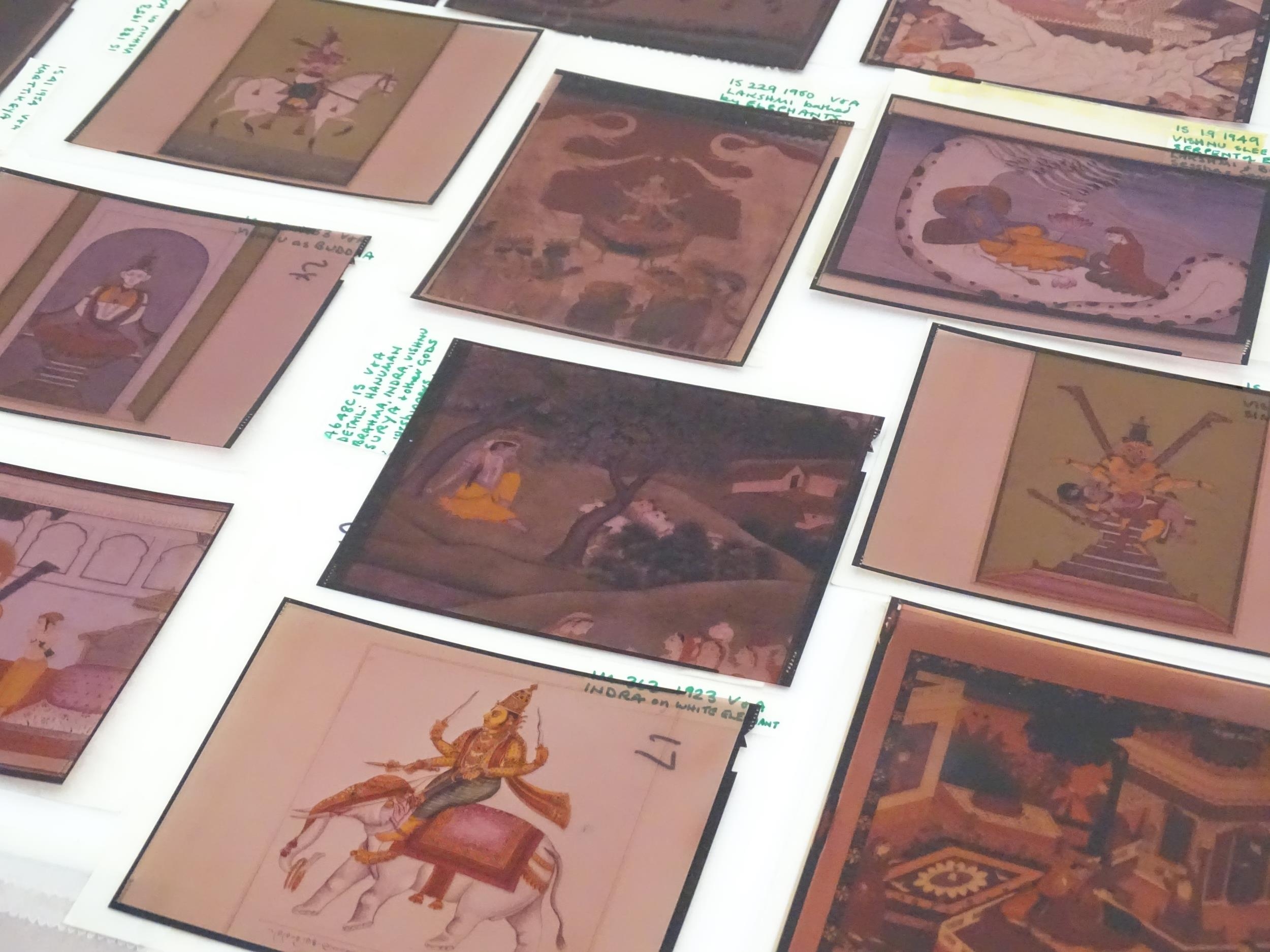 A quantity of 20thC colour acetate slides depicting Indian deities, to include Hanuman, Vishnu as - Image 7 of 8