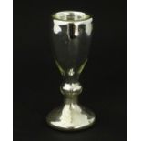 A 20thC Mercury glass goblet. approx 6 1/4" high Please Note - we do not make reference to the
