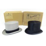 Vintage fashion / clothing: A vintage, brushed silk top hat by Scott & Co, Old Bond Street,