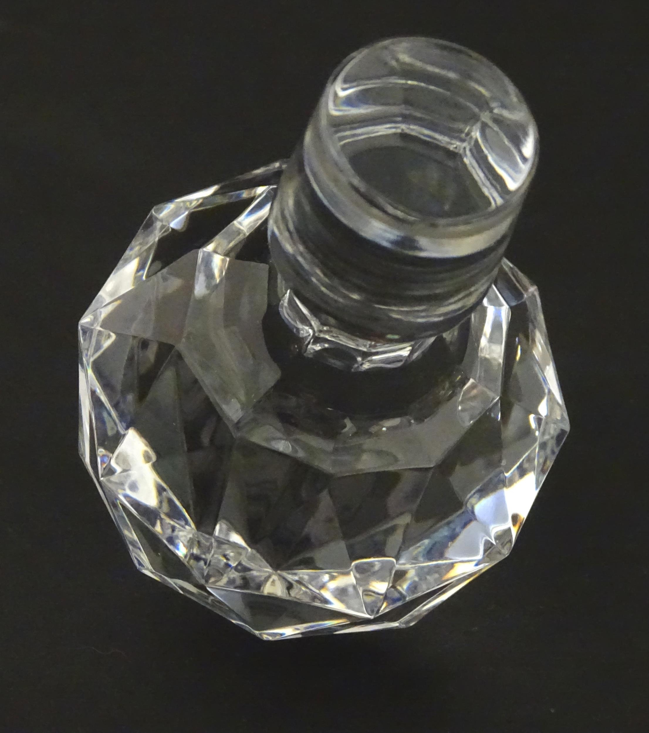 A cut glass decanter with silver collar hallmarked Sheffield 1989 maker F Drury Ltd. Approx 9 1/2" - Image 7 of 8