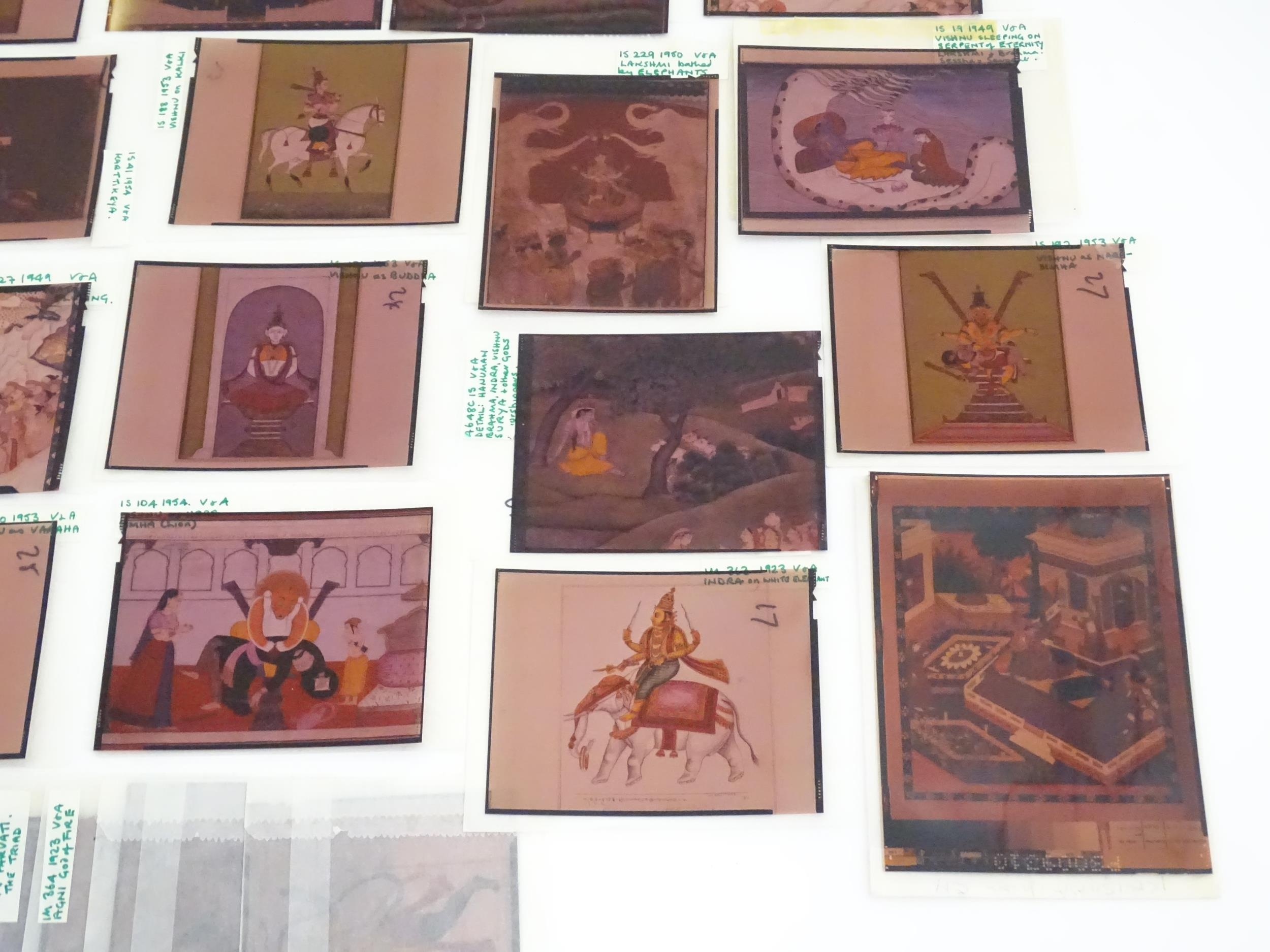 A quantity of 20thC colour acetate slides depicting Indian deities, to include Hanuman, Vishnu as - Image 6 of 8