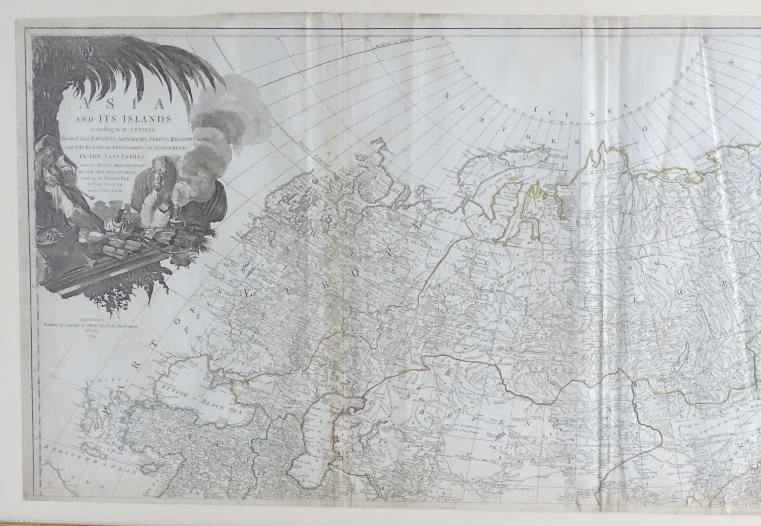 Map: An 18thC map after Jean Baptiste Bourguignon d'Anville (1697-1782), titled Map of Asia and - Image 10 of 14