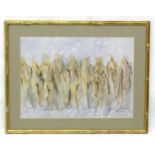 20th century, Watercolour, Gestures of Form, A study of the female nude. Indistinctly signed P
