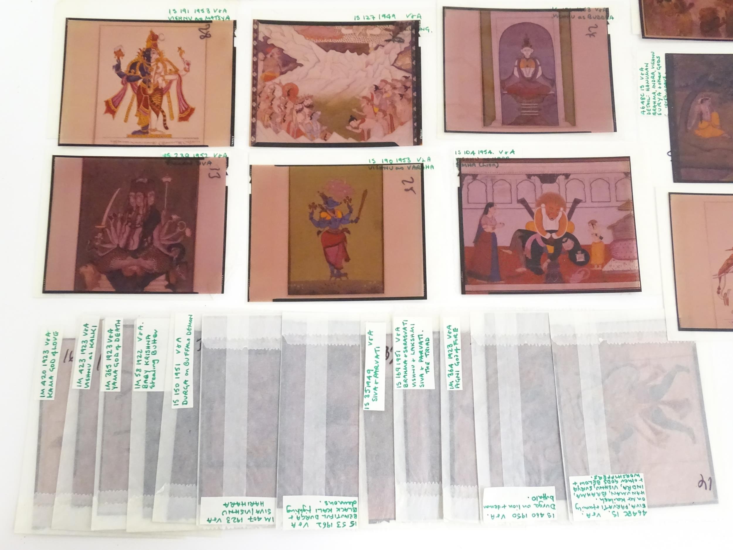 A quantity of 20thC colour acetate slides depicting Indian deities, to include Hanuman, Vishnu as - Image 4 of 8