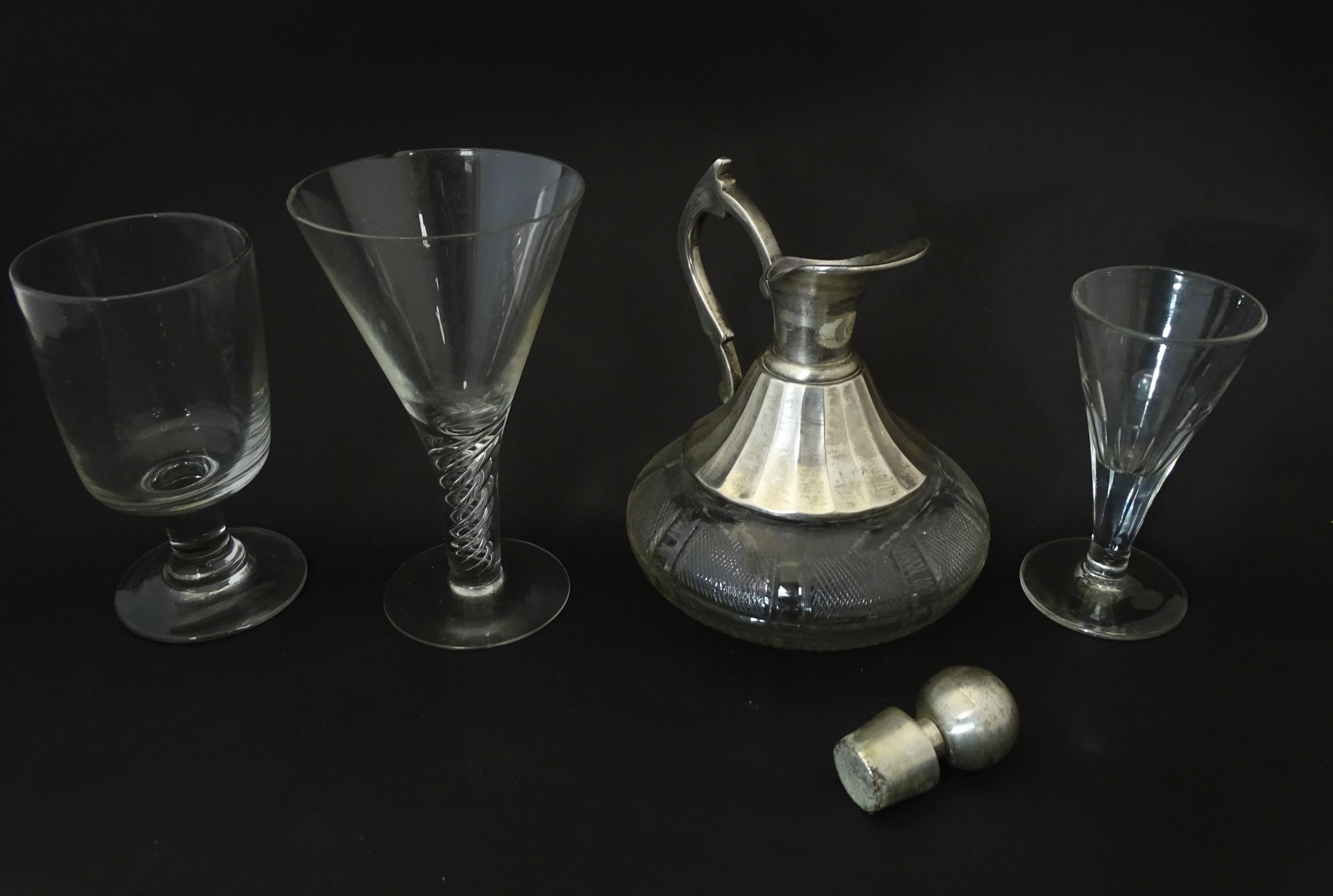 A quantity of assorted 19thC and later drinking glasses together with a jug approx 6 1/2" high .(14) - Image 4 of 5